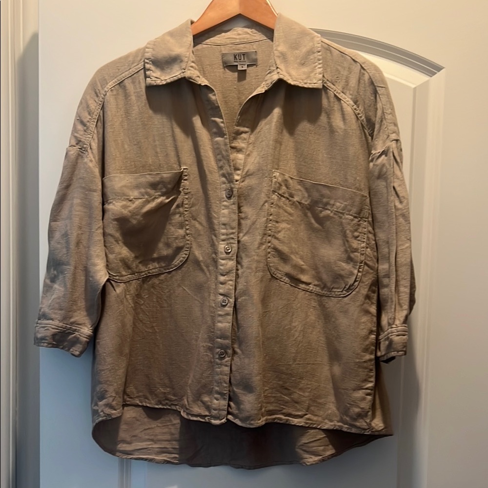 Kut from the Kloth Beige Casual Shirt